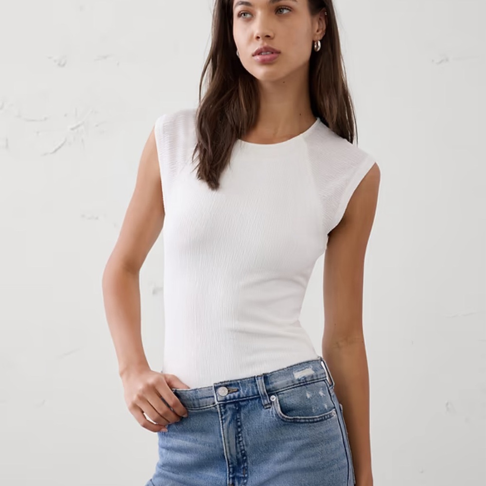 Jacquard Crinkled Top - Banana Republic
